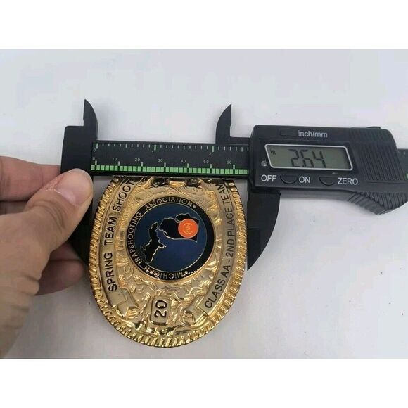 Custom Spring Team Shoot 2008 Class AA 2nd Place Team Gold Belt Buckle - Picture 8 of 8